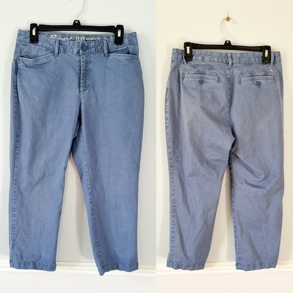 Eddie Bauer Legendwash Stretch Curvy Crop Pants Size 6 Light Blue Outerwear - Picture 1 of 13